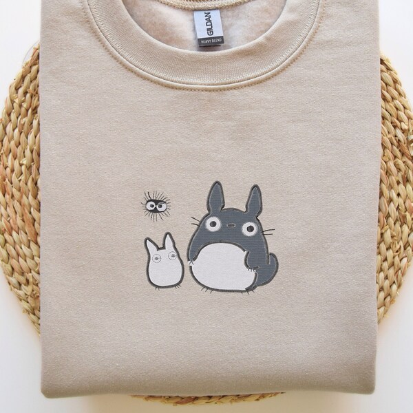 Embroidered My Neighbour Totoro Sweatshirt, Studio Ghibli Shirt, Ghibli Cartoon Shirt, Totoro Hoodie T-Shirt, Team Totoro Shirt