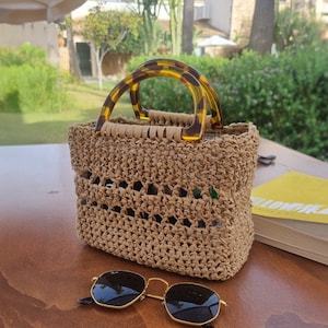 The Lucia - Raffia Crochet Bag Pattern, Boho Bag, Holiday Bag, Crafting