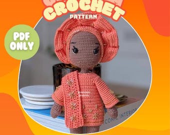 Omolola Outfit Crochet Pattern | Little Looms | Modular Crochet Doll | Crochet Gele, Iborun, Yoruba Outfit
