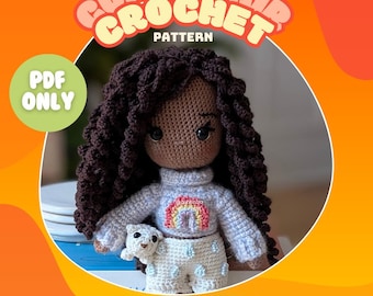 Curly Hair Crochet Pattern | Little Looms | Modular Doll