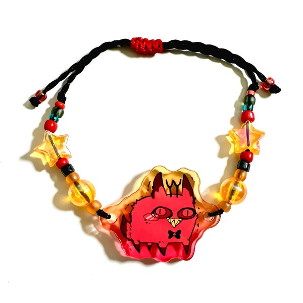 Cursed Cat Alastor handmade bracelets - Hazbin hotel character bracelet