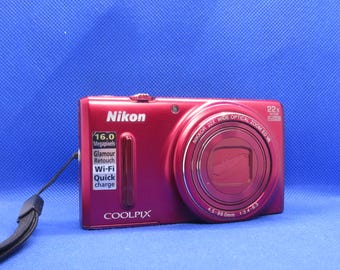 Nikon COOLPIX S6100 16.0MP Digital Camera - Red With Battery