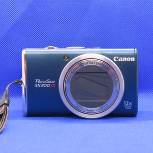 Vintage retro Canon Powershot SX200 IS 12.1 MP digital top camera point shoot camera digital compact y2k 2000s tested canon elph ixus ixy