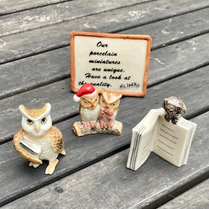 Vintage porcelain owl miniature