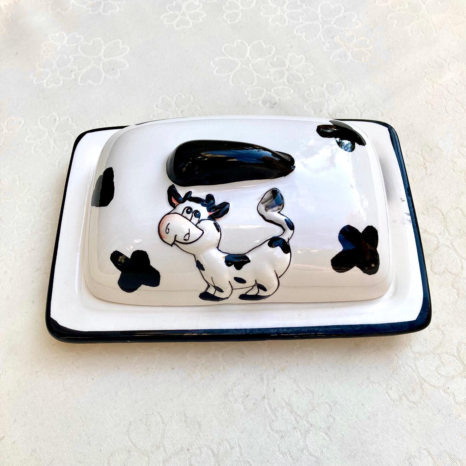 beurrier motif vache - verre, Arc France - Label Emmaüs