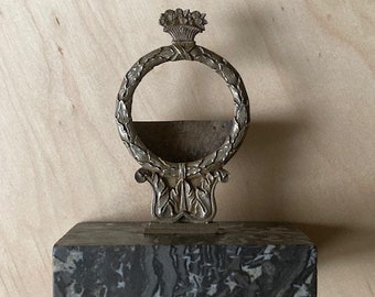 Antique 19th century bronze and marble pocket watch stand