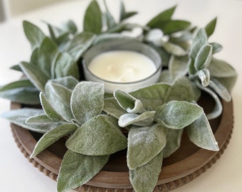 Mini Lamb's Ear Wreath | Farmhouse Wreath | Candle Wreath | Gallery Wall Decor | Year Round Modern Farmhouse Decor| Housewarming Gift