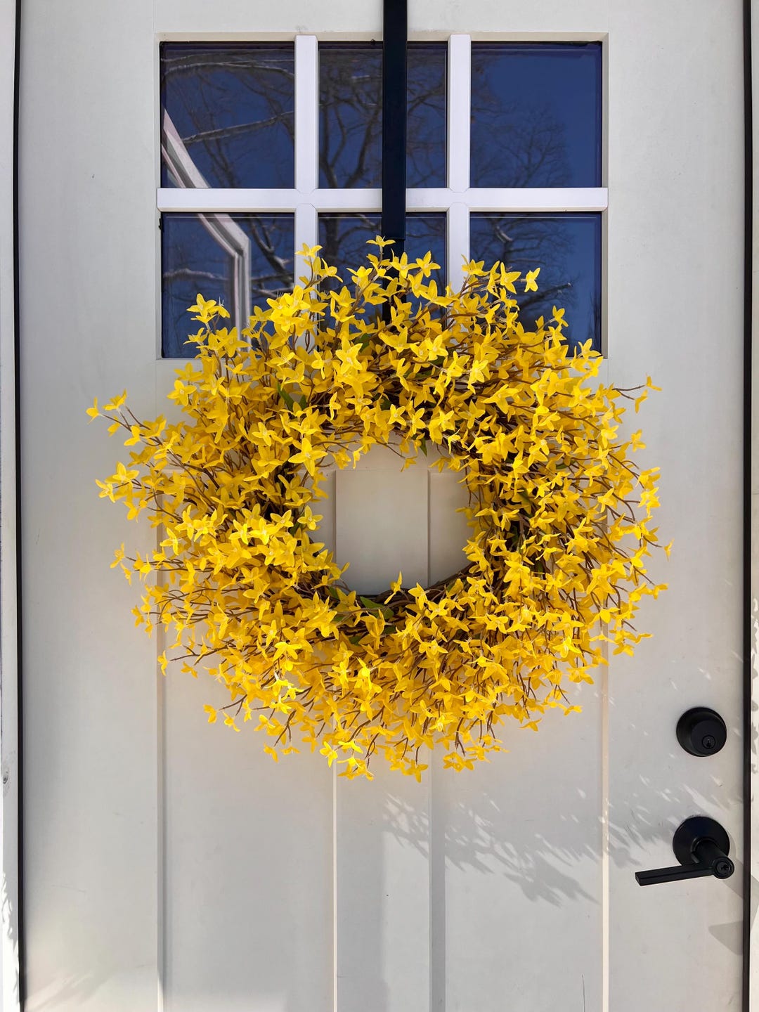 Forsythia Spring Wreath For Front Door Bright Yellow Floral Wreath 