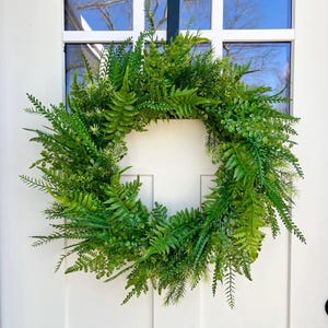 Mixed Fern Wreath | Year Round Front Door Decor | Faux Greenery Wreath | Spring Summer Cottage Door Wreath | All Season Farmhouse Wreath