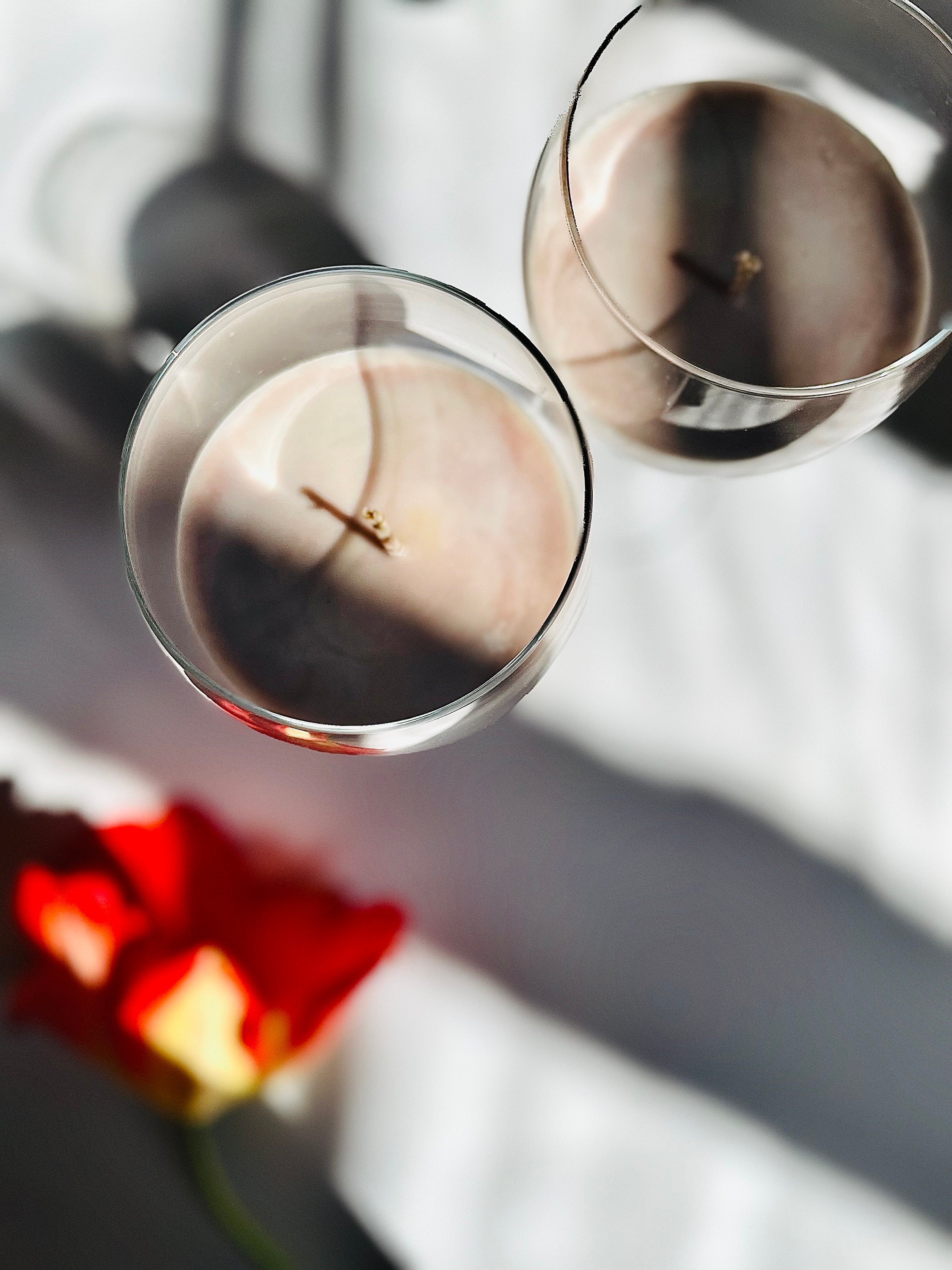 Red Wine Cocktail Candle. Deep Grounding Vintage Container Candle