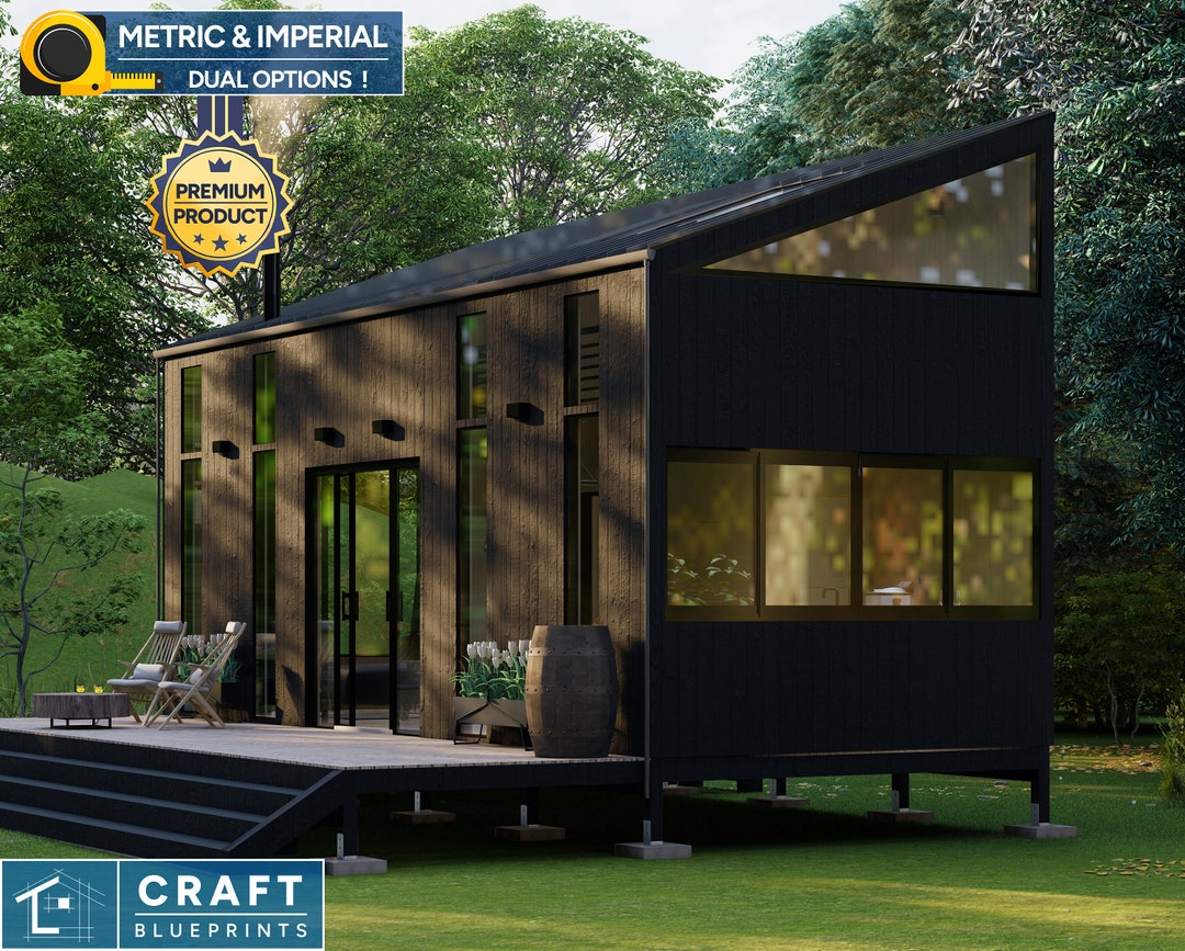 Modern Cabin House Plans, 30x12 Log Cabin Floor Plan, Tiny House DIY ...