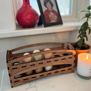 Stackable Egg Tray Svg file l LASER CUTTING FILE l Farmhouse Stackable Wood Egg Holder l Wooden Fresh Egg Storage l Digital Files Dozen Eggs