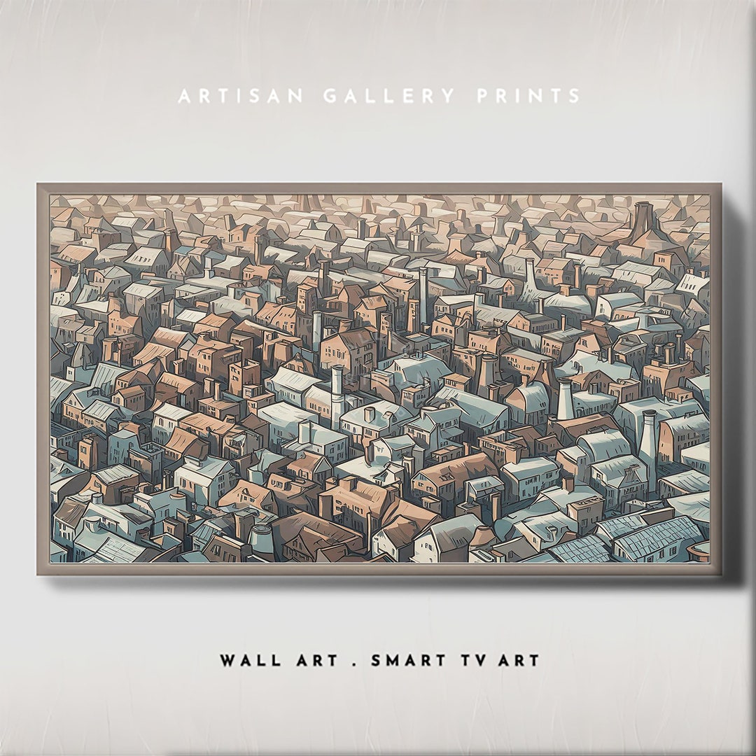 Urban Cityscape Printable Wall Art | Architectural Neighbourhood ...