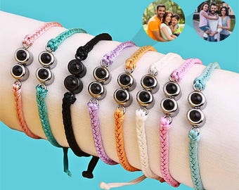 Double Charm Photo Projection Bracelet, Two Hidden Pictures Inside, Personalized Memorial Gift for Mama, Gift For Her Birthday or Christmas