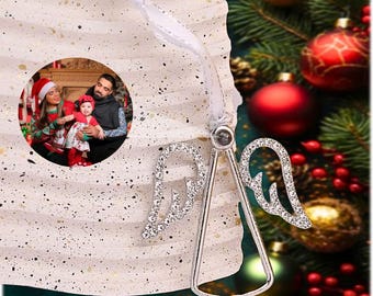 Angel Photo Projection Ornament, Custom Picture Inside Keepsake, Personalized Christmas Gift for Family, Friend, Memorial Holiday Decoration