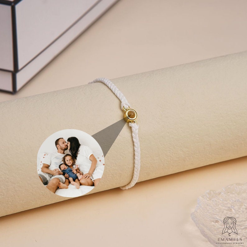 Personalized Photo Projection Bracelet, Picture Inside Bracelet, Charm Bracelet for Mom, Photo jewelry, Custom Wristband, Gift for Her/Him zdjęcie 7