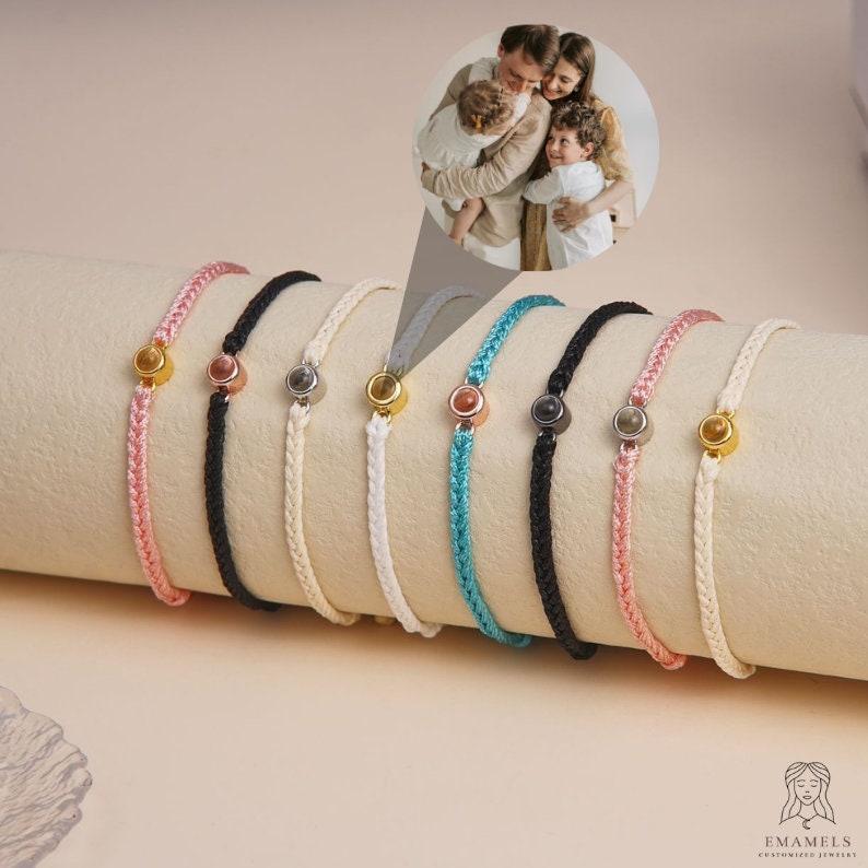 Personalized Photo Projection Bracelet, Picture Inside Bracelet, Charm Bracelet for Mom, Photo jewelry, Custom Wristband, Gift for Her/Him zdjęcie 5