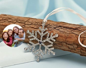 Customized Photo Projection Ornament, Winter Holiday Tree Decor