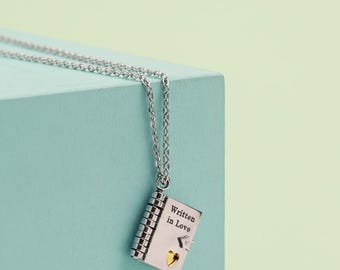 Custom Book Locket Necklace • Personalized Photo Gift for Girlfriend, Engraved Name & Message • Memorial Keepsake Remembrance For Her or Him