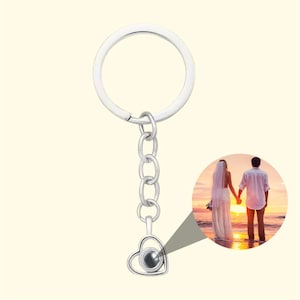 Llavero con imagen de proyección de corazón personalizado para él, llavero de mascota personalizado con foto en el interior, regalo para papá o esposo, regalo de Navidad para ella