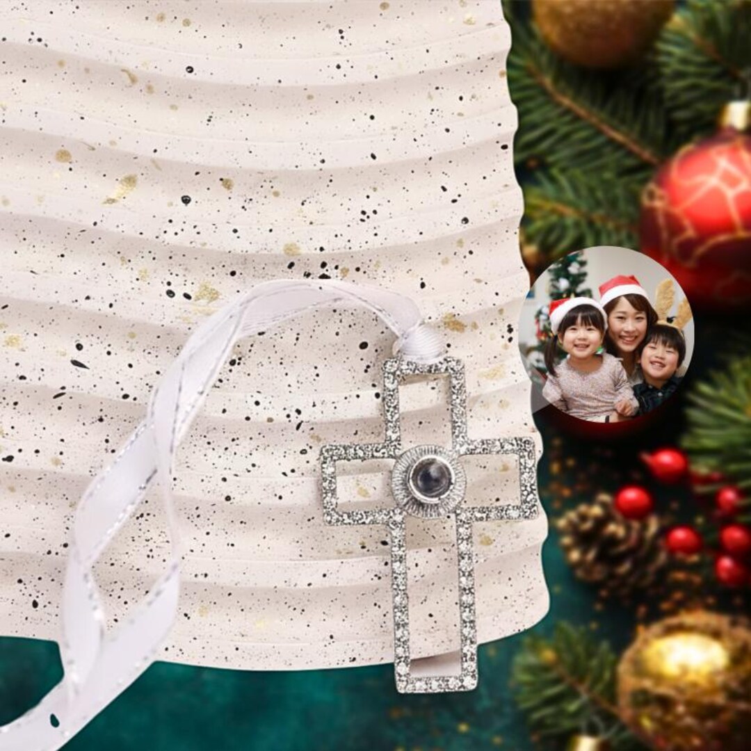 Personalized Cross Photo Projection Ornament, Christmas Tree Decoration ...