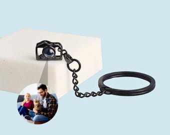 Camera Photo Projection Keychain, Personalized Keyring Gift For Photographer