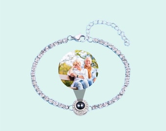 Personalized Photo Projection Bracelet, Photo Charm Bracelet, Custom Picture Bracelet, Projection Jewelry, Couples Bracelet, Annivasary Gift