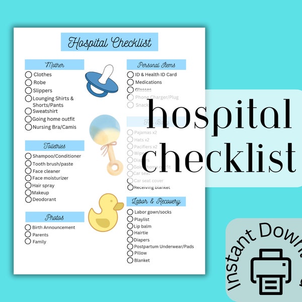 Hospital Bag Checklist Boy