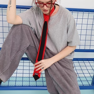 Red-Black Women&#39;s Tie For Any Look. Women Necktie. Gift For Her. Necktie. Women Tie. Cravatta.