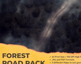 Forest Road Battlemaps for D&D, Grimdark Campaign (Digital Download)