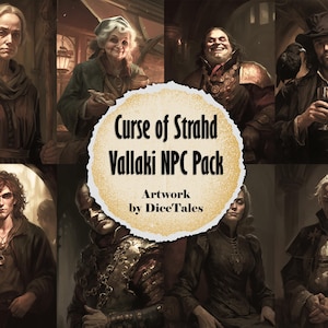 D&D Curse of Strahd Artwork: Vallaki NPC Pack Digital Illustrations Fantasy - 8 NPC Portrait AI Artwork
