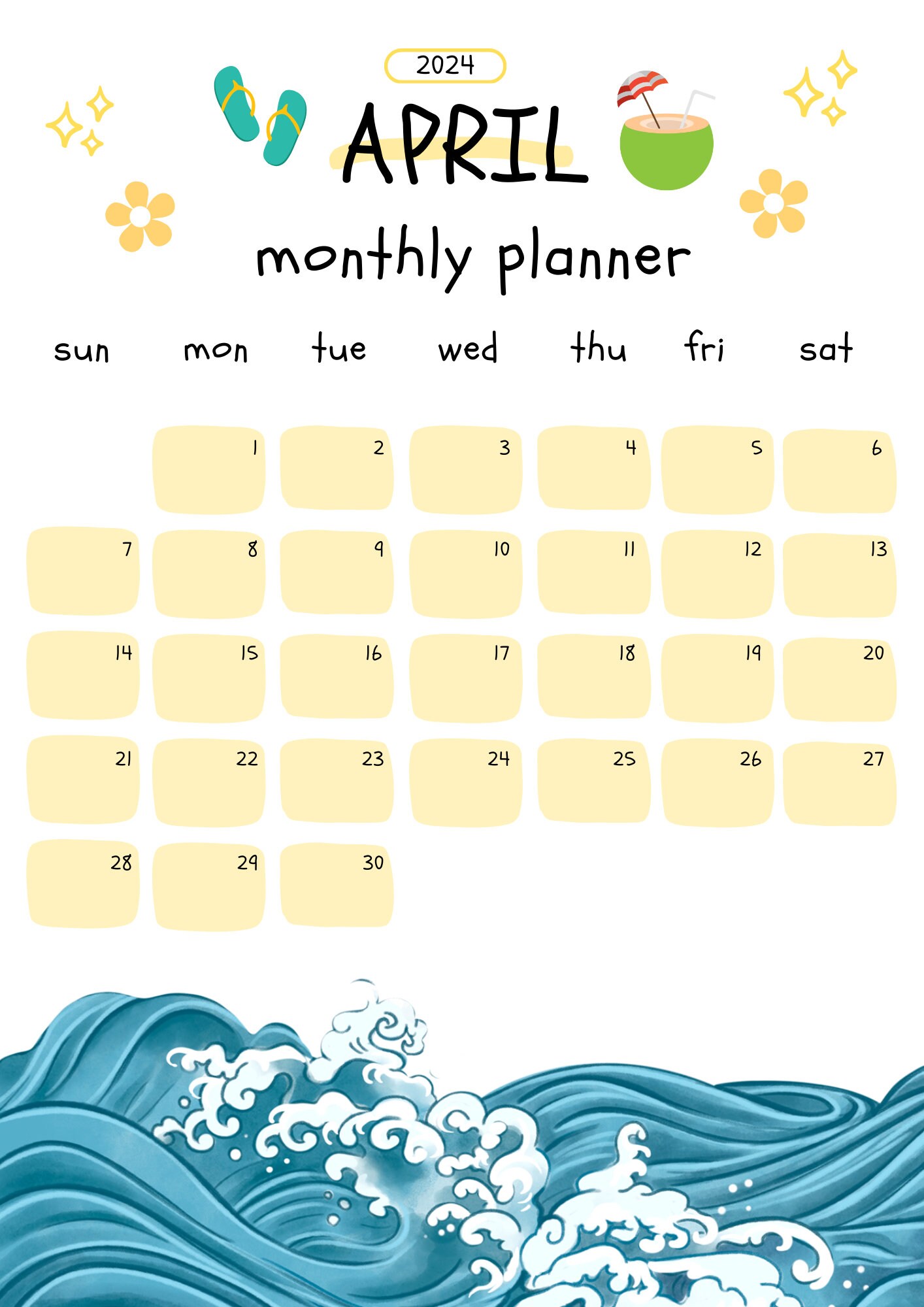 Printable April Month Tracker - Etsy