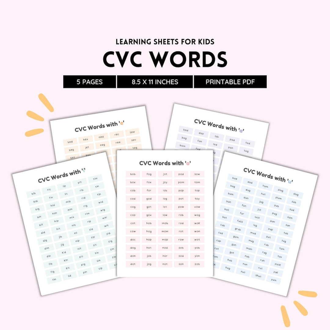 CVC Words, Learn to Read, Kindergarten Phonics, Sight Words ...