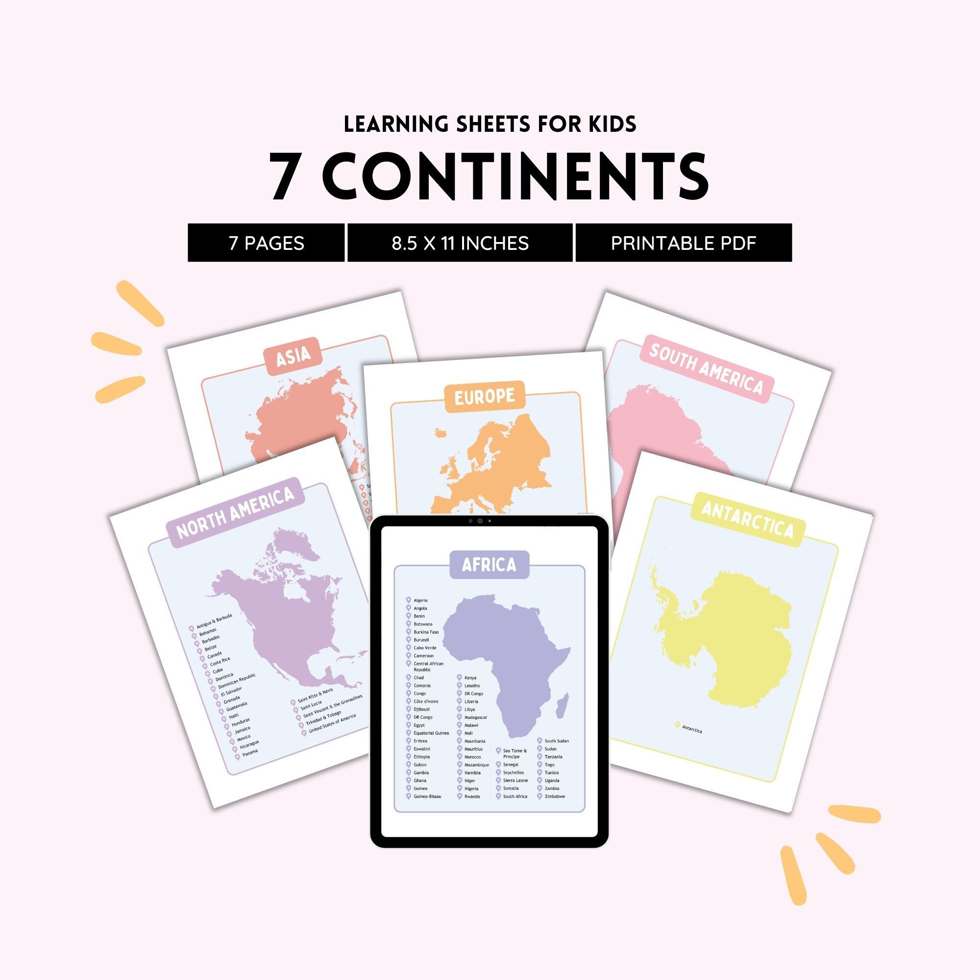7 Continents, World Map, Seven Continents, Montessori Materials, Continents Printable, World Continents, Continents Ocean, Homeschool PDF - Etsy 7-continents-world-map-seven-continents-montessori-materials-continents-printable-world-continents-continents-ocean-homeschool-pdf-etsy
