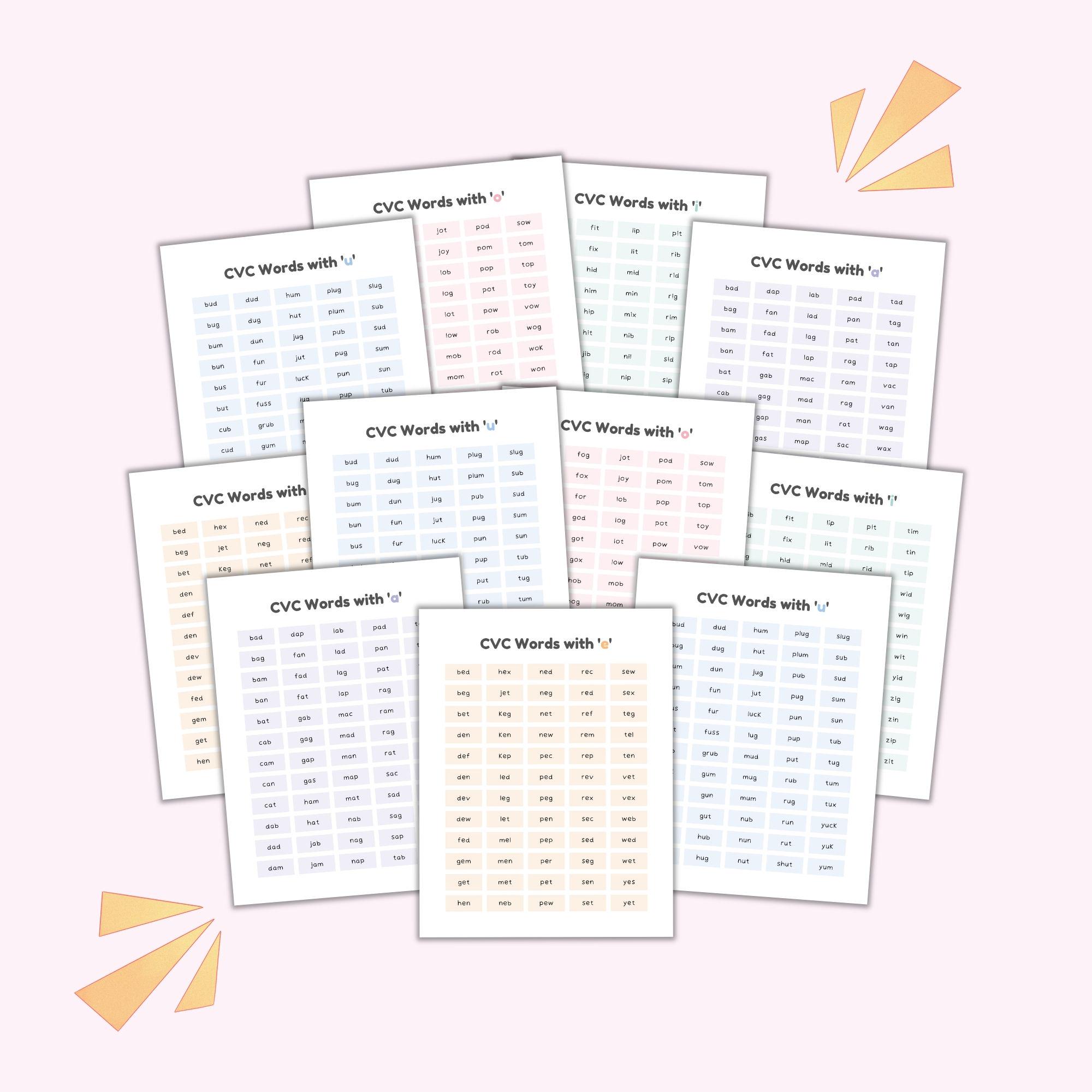 CVC Words, Learn to Read, Kindergarten Phonics, Sight Words ...