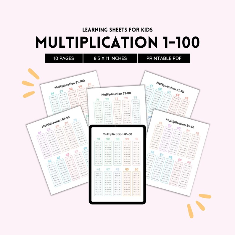Multiplication Chart, Multiplication Table, Times Table, Homeschool Printable, Multiplication ...