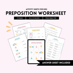 Preposition Worksheet, Parts of Speech, Grammar Worksheet, Preposition Practice, Preposition Phrase, Preposition Words, Learn Prepositions