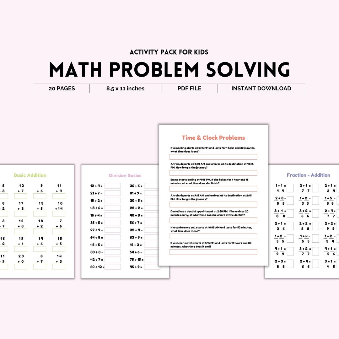 Math Problem Solving, Math Worksheets, Math Activities, Classroom ...