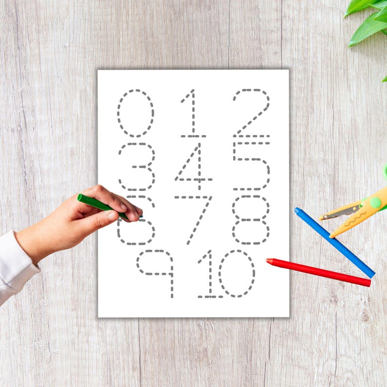 Traceable Math Trace Number, Number Tracing, Preschool Worksheet, Math Worksheet ...