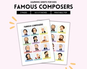 Compositores famosos, Música clásica, Compositores clásicos, Figuras musicales, Grandes compositores, Amante de la música, Educación musical, Profesor de música (archivo PDF)