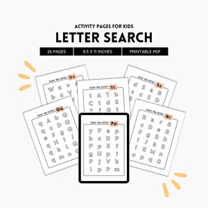Búsqueda de letras del alfabeto, búsqueda de letras, hoja de trabajo para la educación en el hogar, reconocimiento de letras, búsqueda de la letra, juego de actividades, búsqueda de colores del alfabeto, PDF