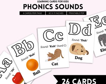 Phonics-geluiden, leren lezen, phonics afdrukbaar, lettergeluiden, phonics-werkblad, beginletters, phonics-flashcards, pdf leren lezen