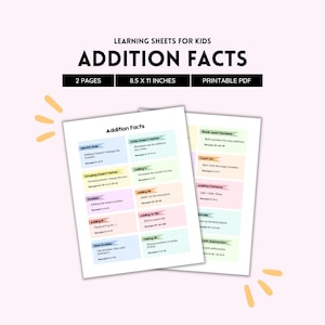 Addition Facts, Kindergarten Math, Addition Practice, Math Facts, Homeschool Math, Elementary Math, Addition Center, Homeschool Addition PDF