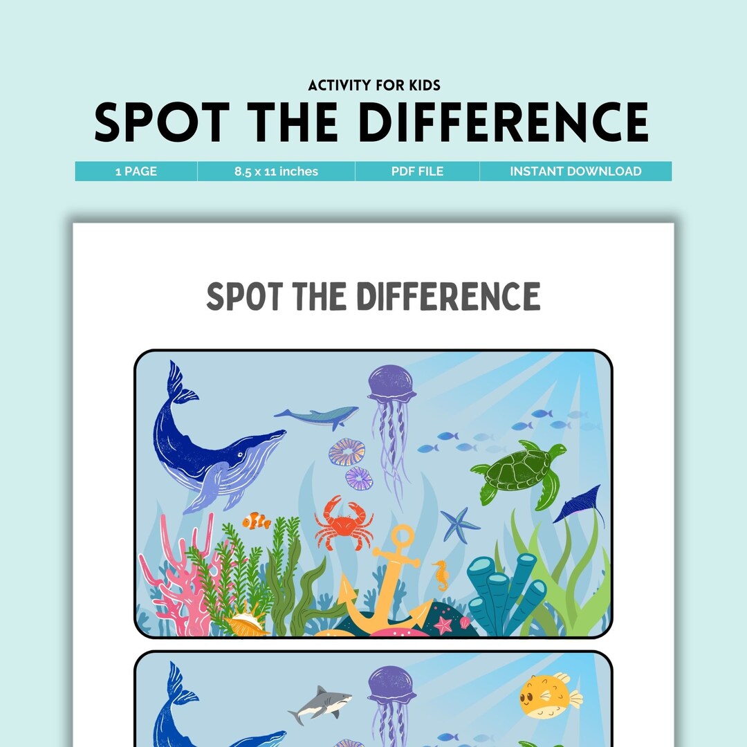 Spot the Difference, Underwater Adventure, Learning Activities, Home ...