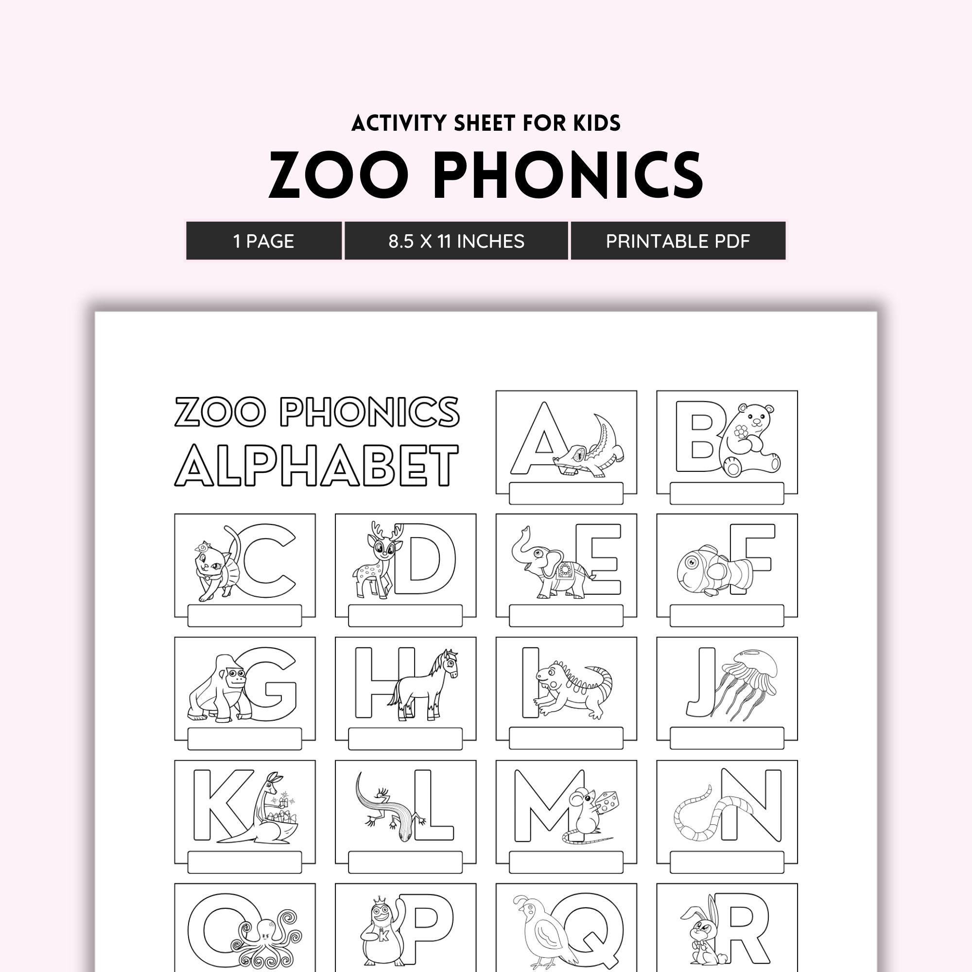 Zoo Phonics, Alphabet Craft, Alphabet Poster, Letter Craft, Homeschool