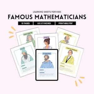 Famous Mathematician, Classroom Decor, Math Classroom, Mathematicians, Math Teacher, Stem Posters, Educational Poster, Famous People Math