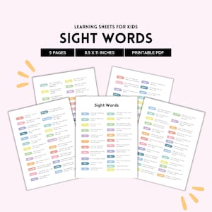 Sight Words, High Frequency Words, Kindergarten Words, Fry Sight Words, Sight Word Worksheet, 1st Grade, Kindergarten Reading, Preschool PDF