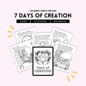 7 Days of Creation, Sunday School, Bible Activity, In The Beginning, Bible Story, Creation Story, Sunday School Lesson, Bible Coloring Pages
