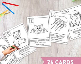 Dierentuingeluiden, homeschool afdrukbaar, alfabetkunst, afdrukbare kleuren, kinderalfabet, kindermuurkunst, montessorimaterialen, pdf voor kleuters, afdrukbare kleuren
