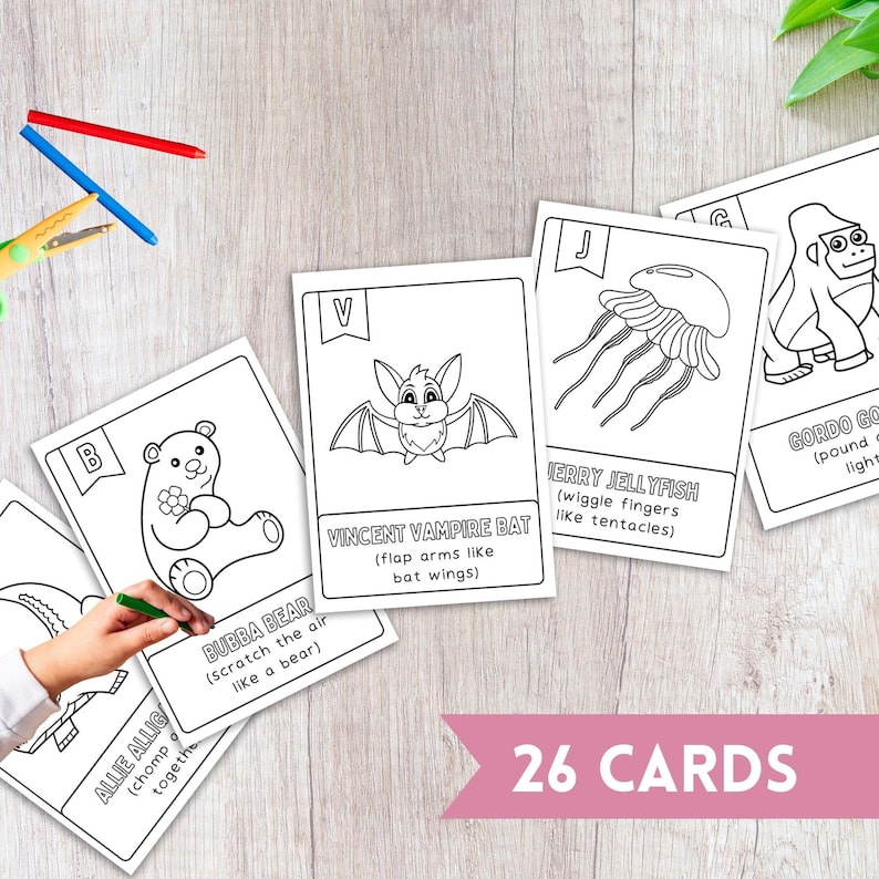 Zoo Phonics, materiale stampabile per l'istruzione parentale, alfabeto artistico, materiale da colorare stampabile, alfabeto per l'asilo nido, decorazioni murali per bambini, materiali Montessori, PDF per la scuola materna immagine 1